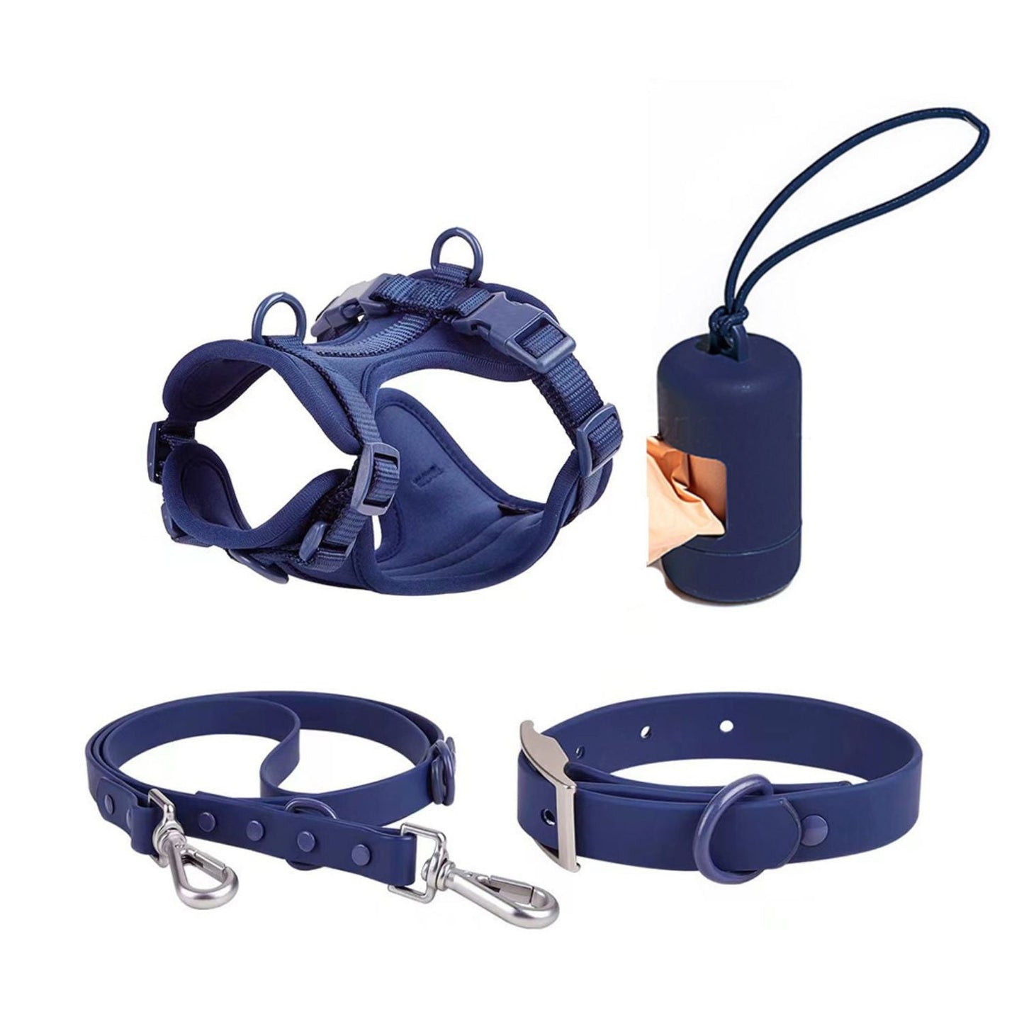 Dog Harness Set | Waterproof Hands-Free Walking 4-in-1 Set