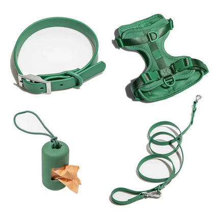 Dog Harness Set | Waterproof Hands-Free Walking 4-in-1 Set