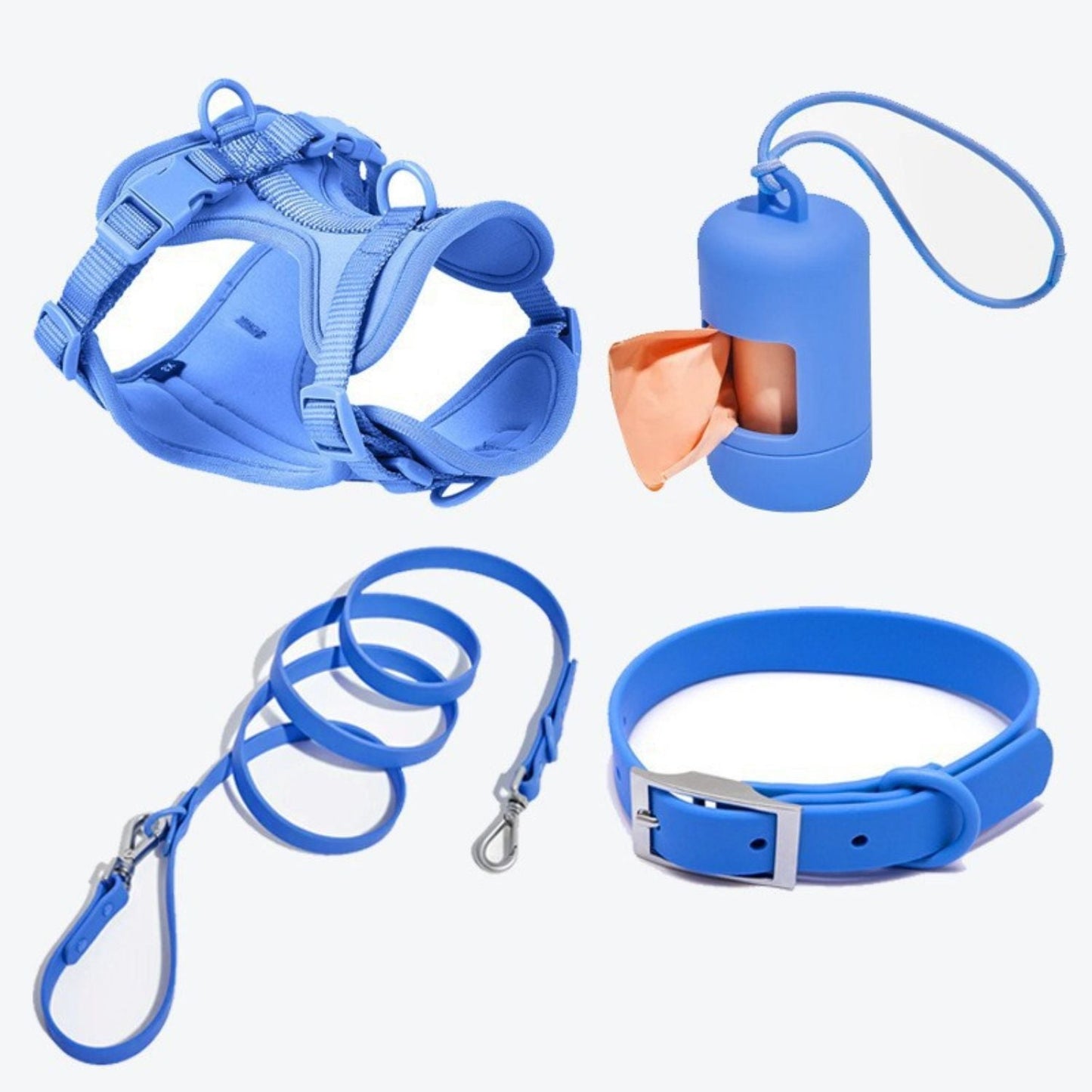 Dog Harness Set | Waterproof Hands-Free Walking 4-in-1 Set