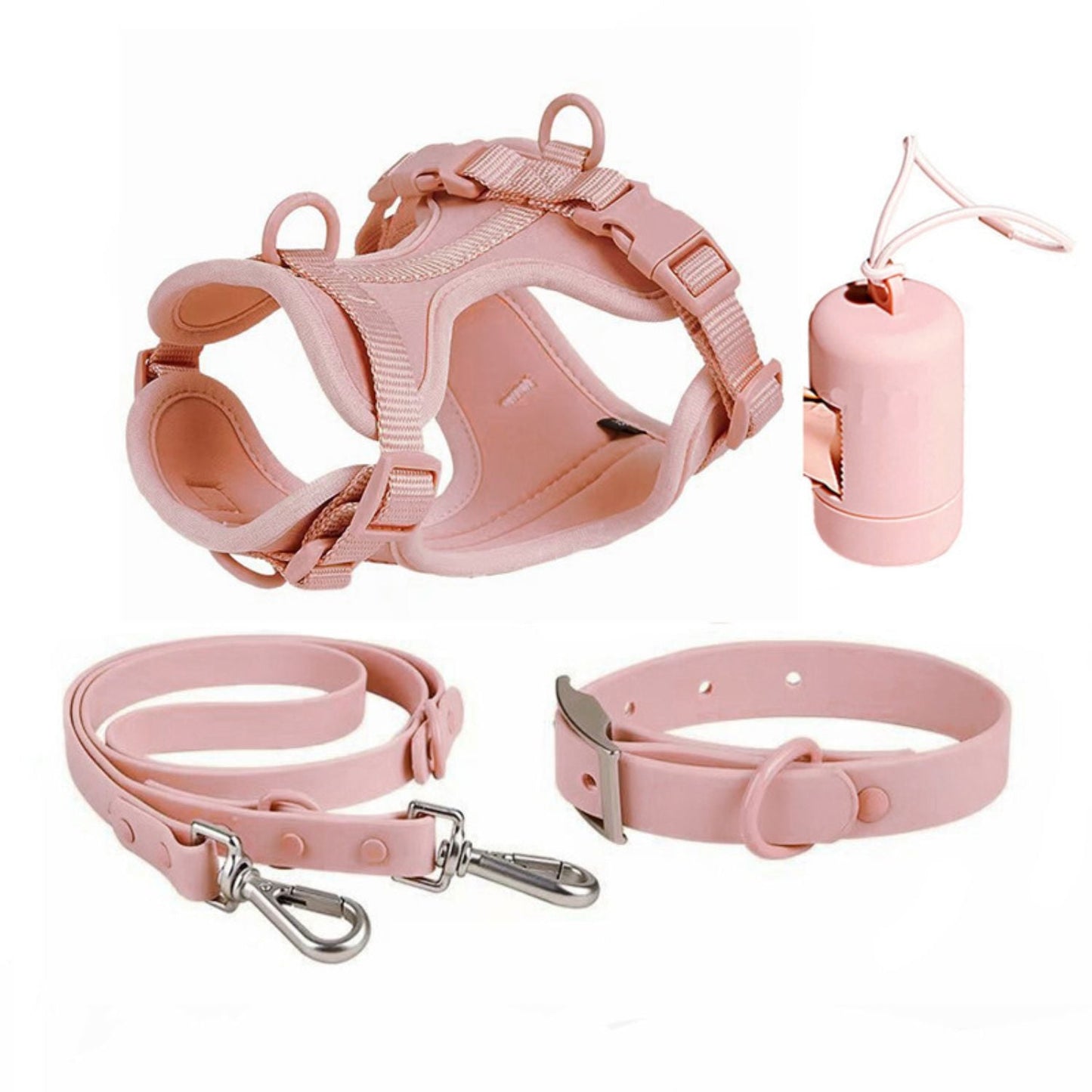 Dog Harness Set | Waterproof Hands-Free Walking 4-in-1 Set